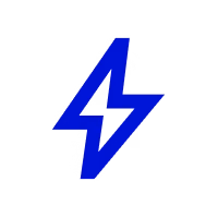 a blue lightning bolt on a black background
